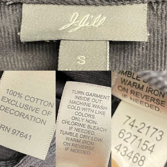 J. JILL Corduroy Wrap Blouse Grey S - Picture 7 of 7